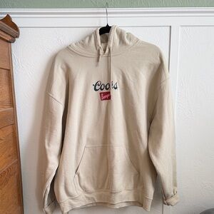 Cream Hoodie with Coors Banquet logo